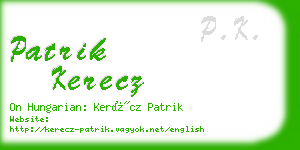 patrik kerecz business card